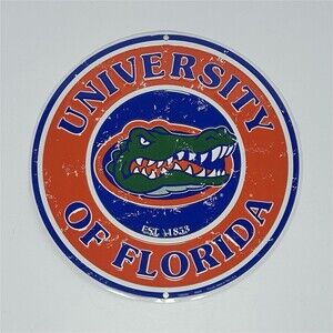 Florida Gators Round Embossed Metal Sign "University of Florida" EST. 1853